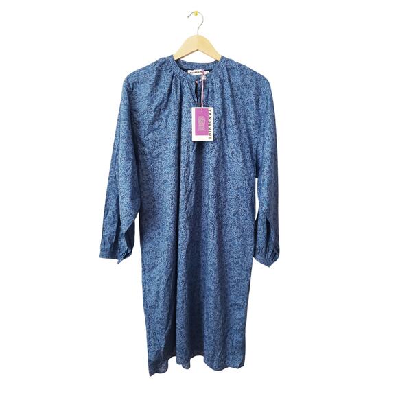 Tangerine Liberty Fabric Midi Shift Dress Blue Size 16 - Picture 1 of 10